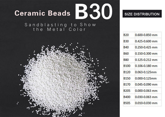 B30 rozmiar 425-600μm Ceramiczne środki do piaskowania do piaskowania powierzchni metalowych