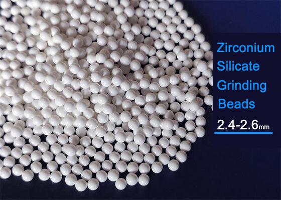 ZrO2 65% Zirconium Silicate Ball 900HV Harness 1.1KN Impact Strength White Color